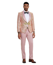 Load image into Gallery viewer, 3 PC Pattern Shawl Lapel Double Breasted Vest Suit
