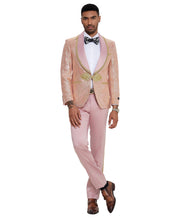 Load image into Gallery viewer, 3 PC Pattern Shawl Lapel Double Breasted Vest Suit
