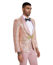 Load image into Gallery viewer, 3 PC Pattern Shawl Lapel Double Breasted Vest Suit
