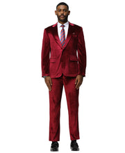 Load image into Gallery viewer, 3 PC Solid Textured Peak Lapel Suit
