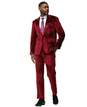 Load image into Gallery viewer, 3 PC Solid Textured Peak Lapel Suit

