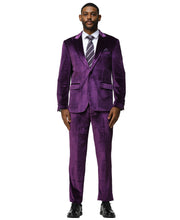 Load image into Gallery viewer, 3 PC Solid Textured Peak Lapel Suit
