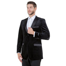 Load image into Gallery viewer, Men&#39;s Modern Fit Velvet Blazer w/ Elbow Patch
