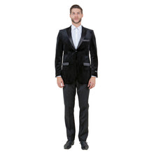 Load image into Gallery viewer, Men&#39;s Modern Fit Velvet Blazer w/ Elbow Patch
