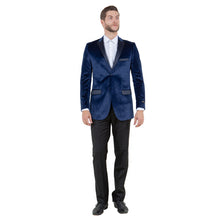 Load image into Gallery viewer, Men&#39;s Modern Fit Velvet Blazer w/ Elbow Patch
