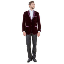 Load image into Gallery viewer, Men&#39;s Modern Fit Velvet Blazer w/ Elbow Patch
