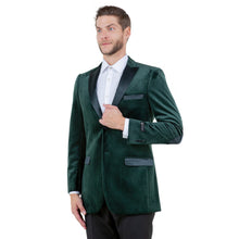 Load image into Gallery viewer, Men&#39;s Modern Fit Velvet Blazer w/ Elbow Patch
