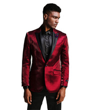 Load image into Gallery viewer, Mens Satin Peak Lapel Brushed Pattern Blazer Only For All Occasions
