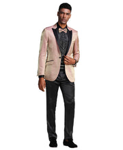 Load image into Gallery viewer, Mens Satin Peak Lapel Brushed Pattern Blazer Only For All Occasions
