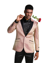 Load image into Gallery viewer, Mens Satin Peak Lapel Brushed Pattern Blazer Only For All Occasions
