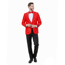 Load image into Gallery viewer, Mens Slim-Fit Solid Paisley Blazer Only w/ Shawl Collar
