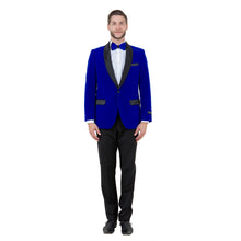 Load image into Gallery viewer, Men&#39;s Velvet Slim-Fit Blazer w/ Satin Shawl Collar
