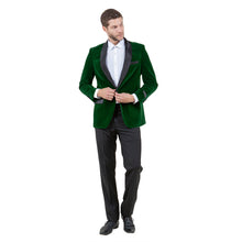 Load image into Gallery viewer, Men&#39;s Velvet Slim-Fit Blazer w/ Satin Shawl Collar
