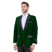 Load image into Gallery viewer, Men&#39;s Velvet Slim-Fit Blazer w/ Satin Shawl Collar
