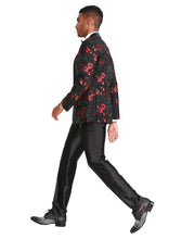 Load image into Gallery viewer, Men's Floral Slim-Fit Blazer w/ Satin Shawl Collar
