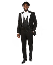 Load image into Gallery viewer, Mens Tuxedo Bryan Michaels Modern Fit Two Button Jacket with Satin Peak Lapel &amp; Matching Pants
