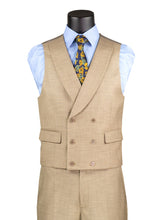 Load image into Gallery viewer, Modern Fit Summer Suit Putty Brown 3 Piece Lapel Vest MV2K-2
