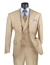 Load image into Gallery viewer, Modern Fit Summer Suit Putty Brown 3 Piece Lapel Vest MV2K-2
