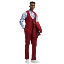 Load image into Gallery viewer, Men's Stacy Adams Hybrid-Fit 3pc Suit Set, Jacket Vest and Pants
