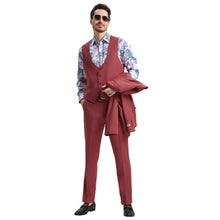 Load image into Gallery viewer, Men's Stacy Adams Hybrid-Fit 3pc Suit Set, Jacket Vest and Pants
