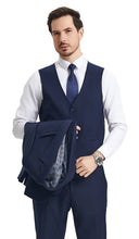 Load image into Gallery viewer, Stacy Adams Mens 3 Piece Suit Navy Blue with Vest SM282H-02
