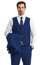 Load image into Gallery viewer, Stacy Adams Mens Indigo Blue 3 Piece Suit with Vest SM282H-05
