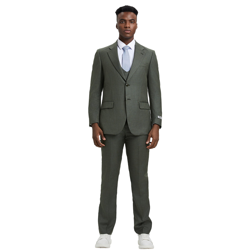 Men's Stacy Adams Sharkskin 3-Piece Suit
