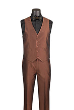 Load image into Gallery viewer, Men's Shiny Fancy Prom Slim Fit Suit Cappucino 3 Piece Vested SV2D-1
