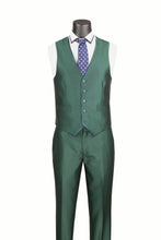 Load image into Gallery viewer, Men's Shiny Fancy Prom Slim Fit Suit Hunter Green 3 Piece Vested SV2D-1
