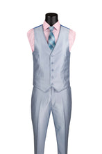Load image into Gallery viewer, Men&#39;s Shiny Fancy Prom Slim Fit Suit Light Blue 3 Piece Vested SV2D-1

