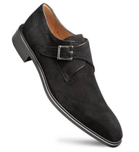 Load image into Gallery viewer, Mezlan Men's Black Suede Monk Strap Shoes Albini
