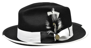 Bruno Capelo Men's Black Wool Fedora Dress Hat WI-700