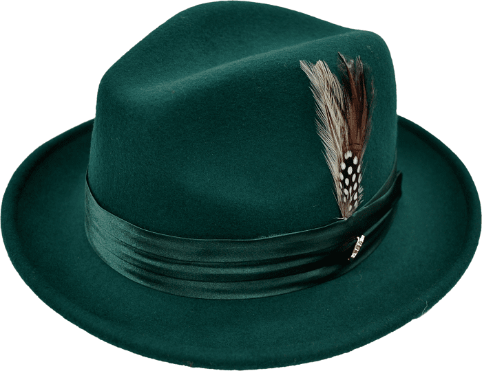 Emerald Green Green Felt Fedora Bruno Capelo Men's Hunter Green
