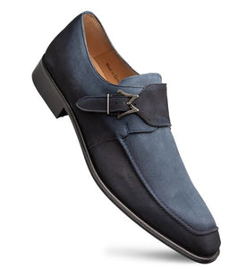 Classic Men Blue Suede Mezlan Dress Shoe Mens Mezlan Blue Suede Oxford Dress Shoes 8.5 M Square Toe  main image 3