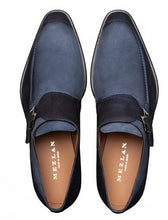 Load image into Gallery viewer, Mezlan Men's Blue Suede Monk Strap Shoes Diesel
