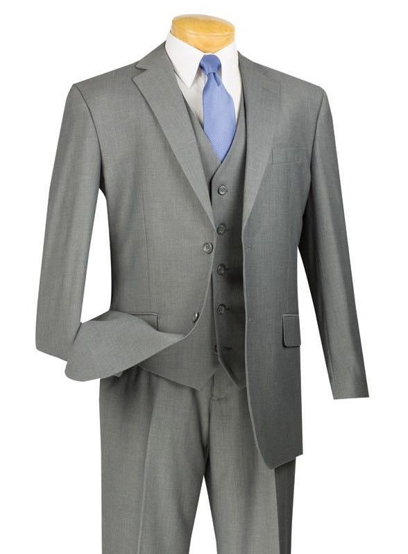 Wedding Suit with Vest Men's Medium Gray Flat Front Pants V2TR Wedding Suit with Vest Men's Medium Gray Flat Front Pants V2TR
