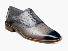 Load image into Gallery viewer, Stacy Adams Shoes Mens Gray Ostrich Printed Texture Plaintoe Toe 25472-020
