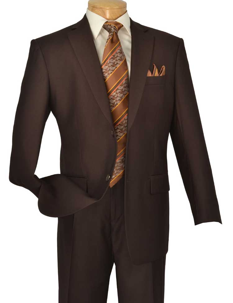 Brown Suit for Men with Flat Front Pants 2 Piece F-2C900