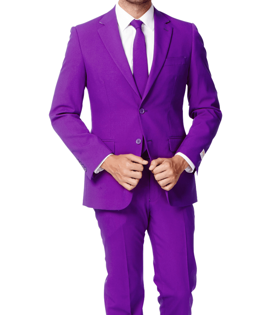 Basic Purple Color Suit for Men with Flat Front Pants 2PP