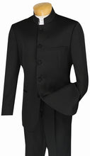 Load image into Gallery viewer, Men&#39;s Black Chinese Mandarin Collar Suit Wedding Tuxedo 5HT
