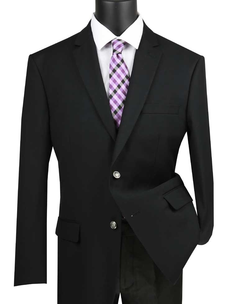 Black Sport Coat for Men Metal Button Classic Blazer Vinci B-TR