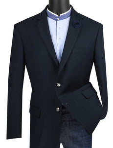 Navy Blue Sport Coat for Men Metal Buttons Classic Blazer Vinci B-TR