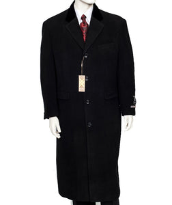 Men's Chesterfield Cashmere Topcoat Black Long Coat Overcoat Xiotti 77000 IS
