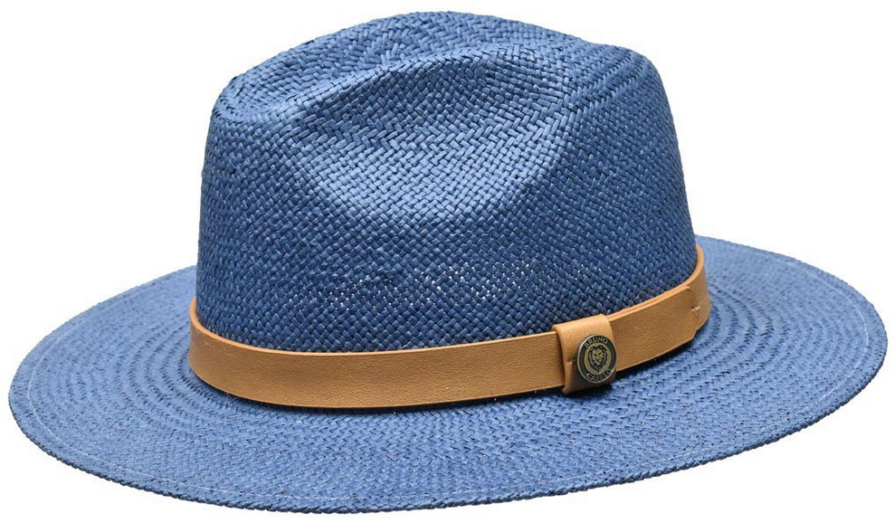 Bruno Capelo Blue Wide Summer Brim Hat Fedora for Men CA422
