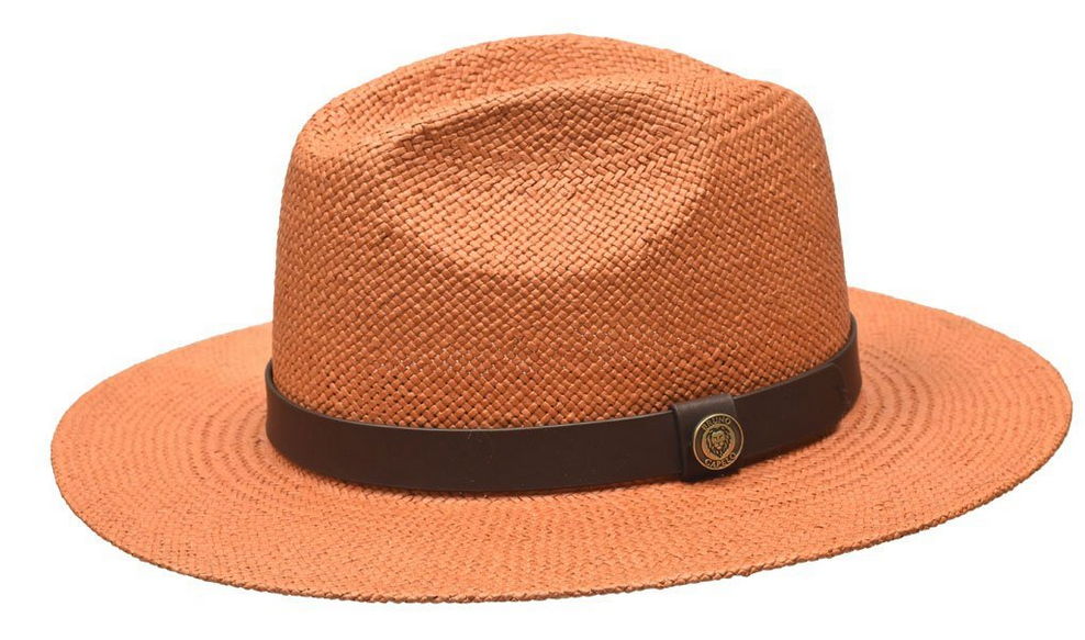 Bruno Capelo Rust Wide Summer Brim Hat Fedora for Men CA423