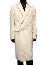 Load image into Gallery viewer, Men&#39;s Cream Double Breasted Wool Overcoat Alberto DB-COAT
