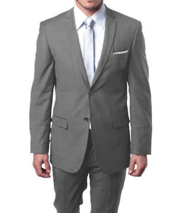 Slim Fit Suit Light Gray Solid Color Tazio M085S-05