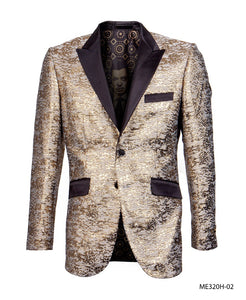 Empire Men's Gold Brown Shiny Tuxedo Jacket Fashion Blazer ME320H-02