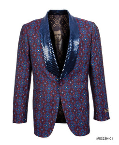 Empire Men's Burgundy Sequin Tuxedo Jacket Fashion Blazer ME323H-01