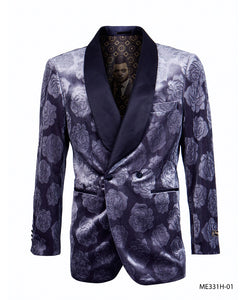 Men's Royal Blue Flower Tuxedo Jacket Entertainer Blazer ME331H-01